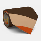 Modern Autumn Abstracte Wavy Lines in Earth Tones Stropdas (Opgerold)