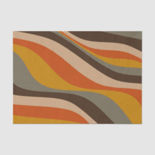 Modern Autumn Abstracte Wavy Lines in Earth Tones Tissuepapier