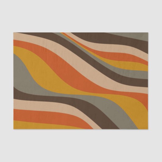 Modern Autumn Abstracte Wavy Lines in Earth Tones Tissuepapier (Voorkant)