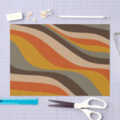 Modern Autumn Abstracte Wavy Lines in Earth Tones Tissuepapier (Craft)