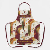 Modern Autumn Arch Pattern Schort met aangepaste n (Voorkant)