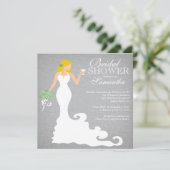 Modern Autumn Blonde Bride Wine Vrijgezellenfeest Kaart (Staand voorkant)