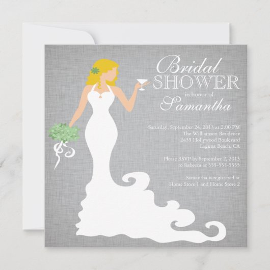 Modern Autumn Blonde Bride Wine Vrijgezellenfeest Kaart (Voorkant)