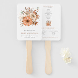 Modern Autumn Brown Cream Florals Programme Handwaaier