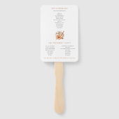 Modern Autumn Brown Cream Florals Programme Handwaaier (Achterkant)