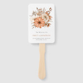 Modern Autumn Brown Cream Florals Programme Handwaaier (Voorkant)