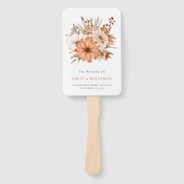 Modern Autumn Brown Cream Florals Programme Handwaaier