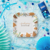 Modern Autumn Festive Friendsgiving Dinner Papieren Bordje (Feest)