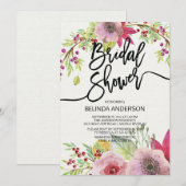 Modern Autumn Floral Bridal Shower Kaart (Voorkant / Achterkant)