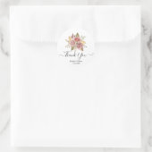 Modern autumn floral script thanks ronde sticker (Tas)