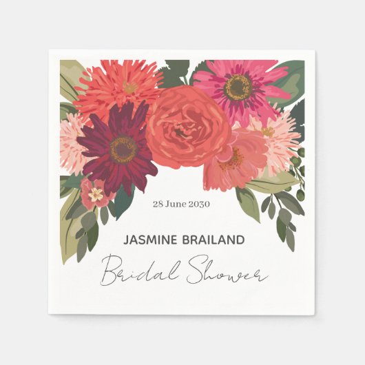 Modern Autumn Floral Vrijgezellenfeest dank u Servet (Voorkant)