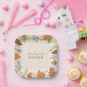 Modern Autumn Herfst Festive Friendsgiving Dinner Papieren Bordje (Feest)