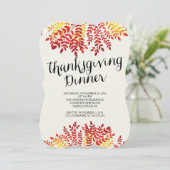 Modern Autumn Leaf Thanksgiving Dinner Invitation Kaart (Staand voorkant)