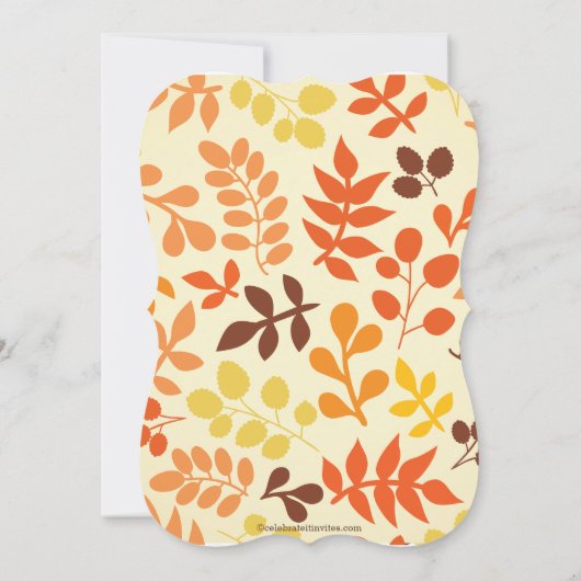 Modern Autumn Leaf Thanksgiving Dinner Invitation Kaart (Achterkant)