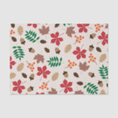 Modern Autumn Leaves and Acorns Pattern Tissuepapier (Voorkant)