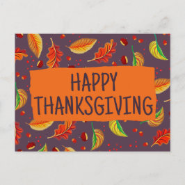 Modern Autumn Leaves Kastanjes Herfst Thanksgiving Briefkaart