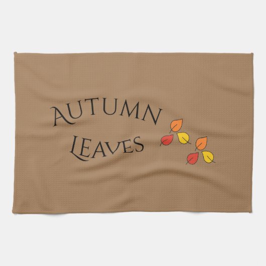 Modern Autumn Leaves Kitchen Towel Theedoek (Horizontaal)