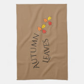 Modern Autumn Leaves Kitchen Towel Theedoek (Verticaal)