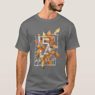 Modern Autumn Leaves Typography T-shirt