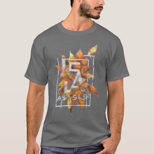 Modern Autumn Leaves Typography T-shirt (Voorkant)