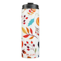 Modern Autumn Pumpkin Leaf Pattern