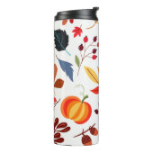 Modern Autumn Pumpkin Leaf Pattern Thermosbeker (Gedraaid links)