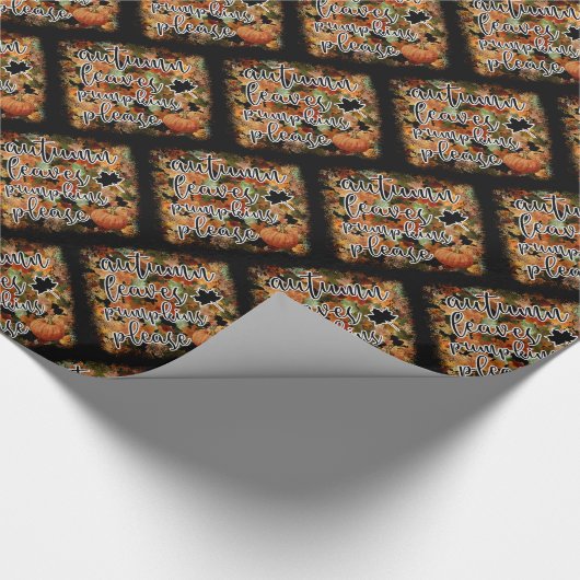 Modern Autumn Pumpkin Leaves Cadeaupapier (Hoek)