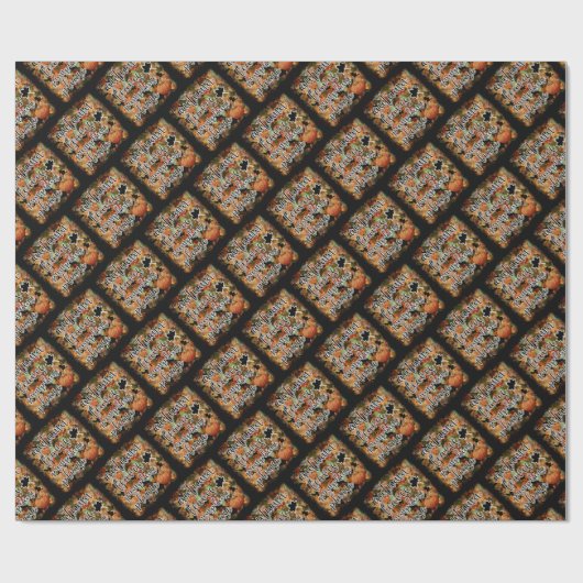 Modern Autumn Pumpkin Leaves Cadeaupapier (Vlak)