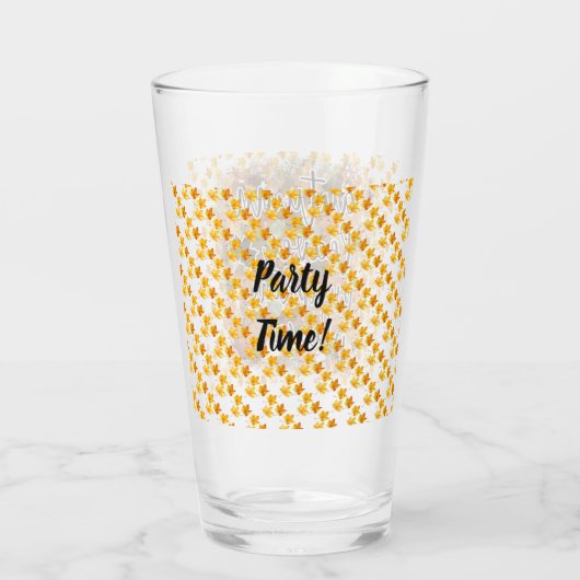 Modern Autumn Pumpkin Leaves Glas (Achterkant)