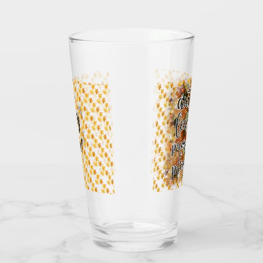 Modern Autumn Pumpkin Leaves Glas (Rechts)