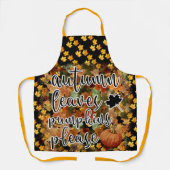 Modern Autumn Pumpkin Leaves Schort (Voorkant)