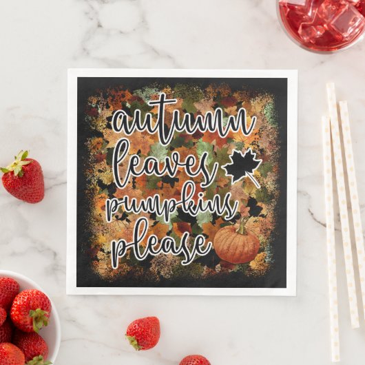 Modern Autumn Pumpkin Leaves Servet (Insitu)