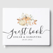 Modern Autumn Waterverf Pomkins & Flowers Gastenboek (Voorkant)