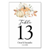 Modern Autumn Waterverf Pomkins & Flowers Kaart (Achterkant)