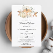 Modern Autumn Waterverf Pomkins & Flowers Kaart