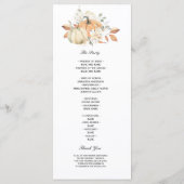 Modern Autumn Waterverf Pomkins & Flowers Menu (Achterkant)