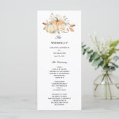 Modern Autumn Waterverf Pomkins & Flowers Menu (Staand voorkant)