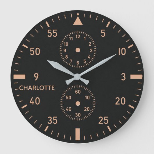 Modern Aviation Instrument Pilot Chronograph Grote Klok (Voorkant)