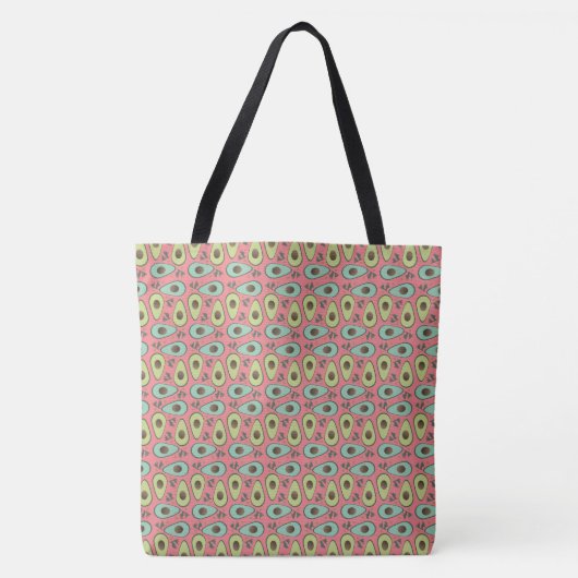 Modern Avocado en Cilantro Salad Pattern Tote Bag (Voorkant)