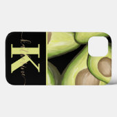 Modern Avocado Patroon Monogram Case-Mate iPhone Case (Achterkant (horizontaal))