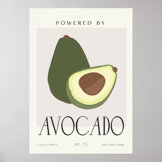 Modern Avocado Wall Art Kitchen Decor Poster (Voorkant)
