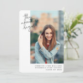 Modern avontuur begint Afstuderen foto Aankondiging (Staand voorkant)