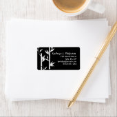 Modern Aziatisch bamboe gepersonaliseerd adres Etiket (Insitu)