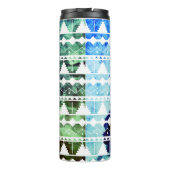 Modern Aztec Blue Green Geode met Initiaal Thermosbeker (Achterkant)