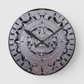 Modern Aztec Mayan Calender Ronde Klok (Voorkant)