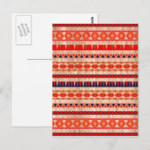 Modern Aztec Pattern on Wood Briefkaart (Voorkant / Achterkant)