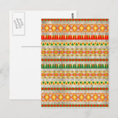 Modern Aztec Pattern on Wood Briefkaart (Voorkant / Achterkant)