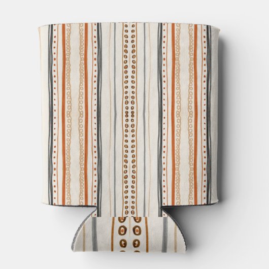 Modern Aztec Sinaasappel Ikat behang Blikjeskoeler (Achterkant)