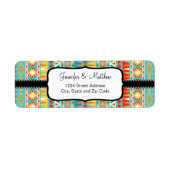 Modern Azteeks patroon Etiket (Voorkant)