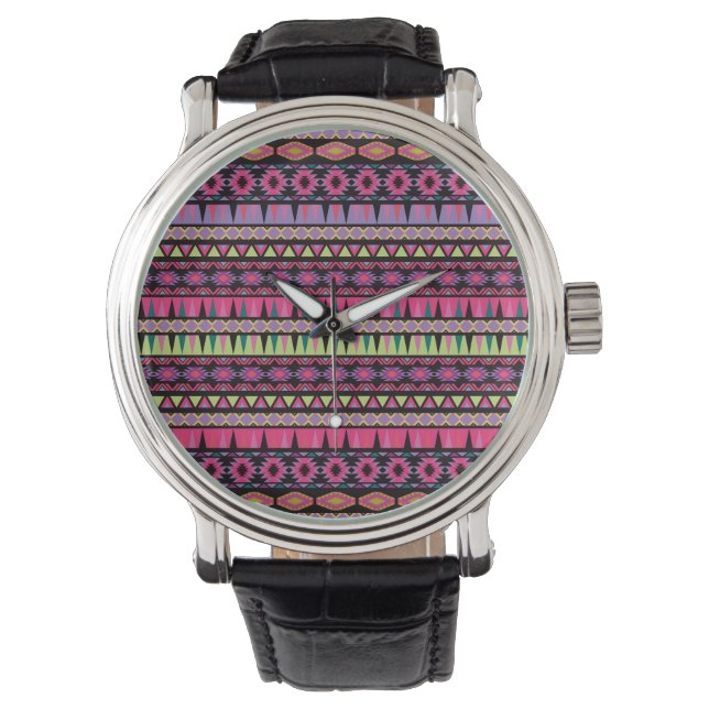 Modern Azteeks patroon Horloge (Voorkant)